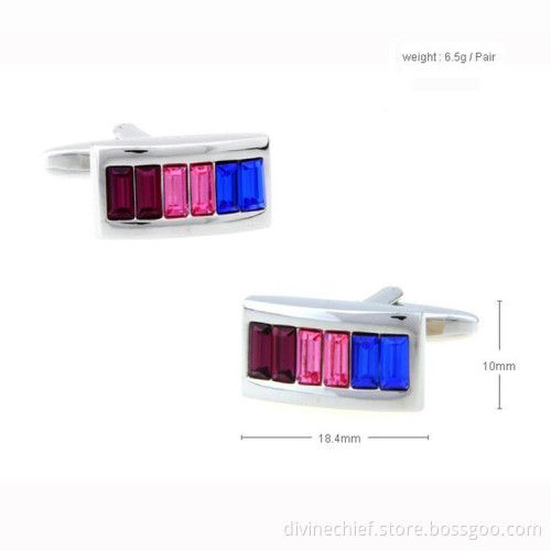 Multi-color Crystal Jewelry Cufflinks For Gift